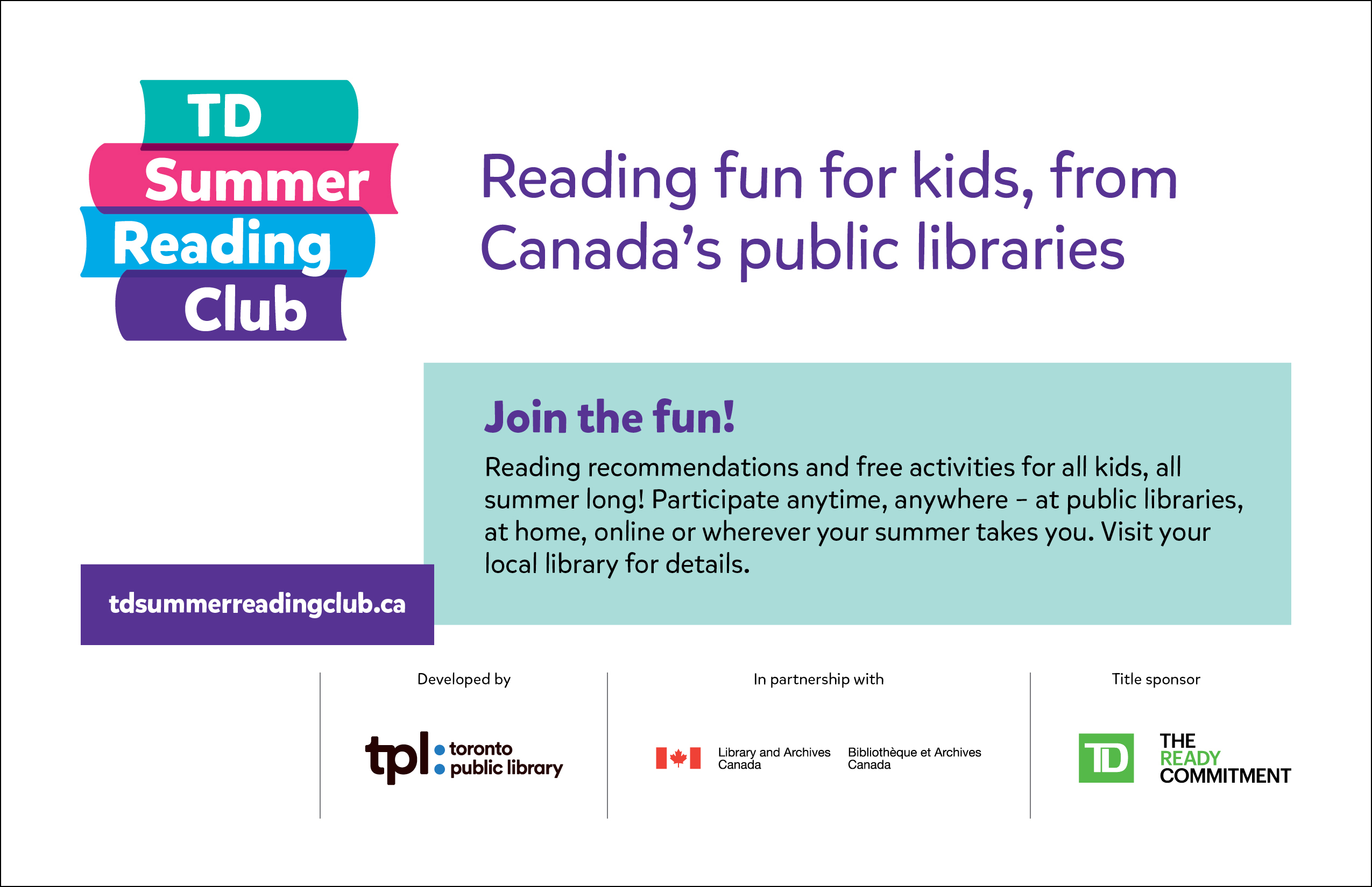 Templates and Guidelines TD Summer Reading Club