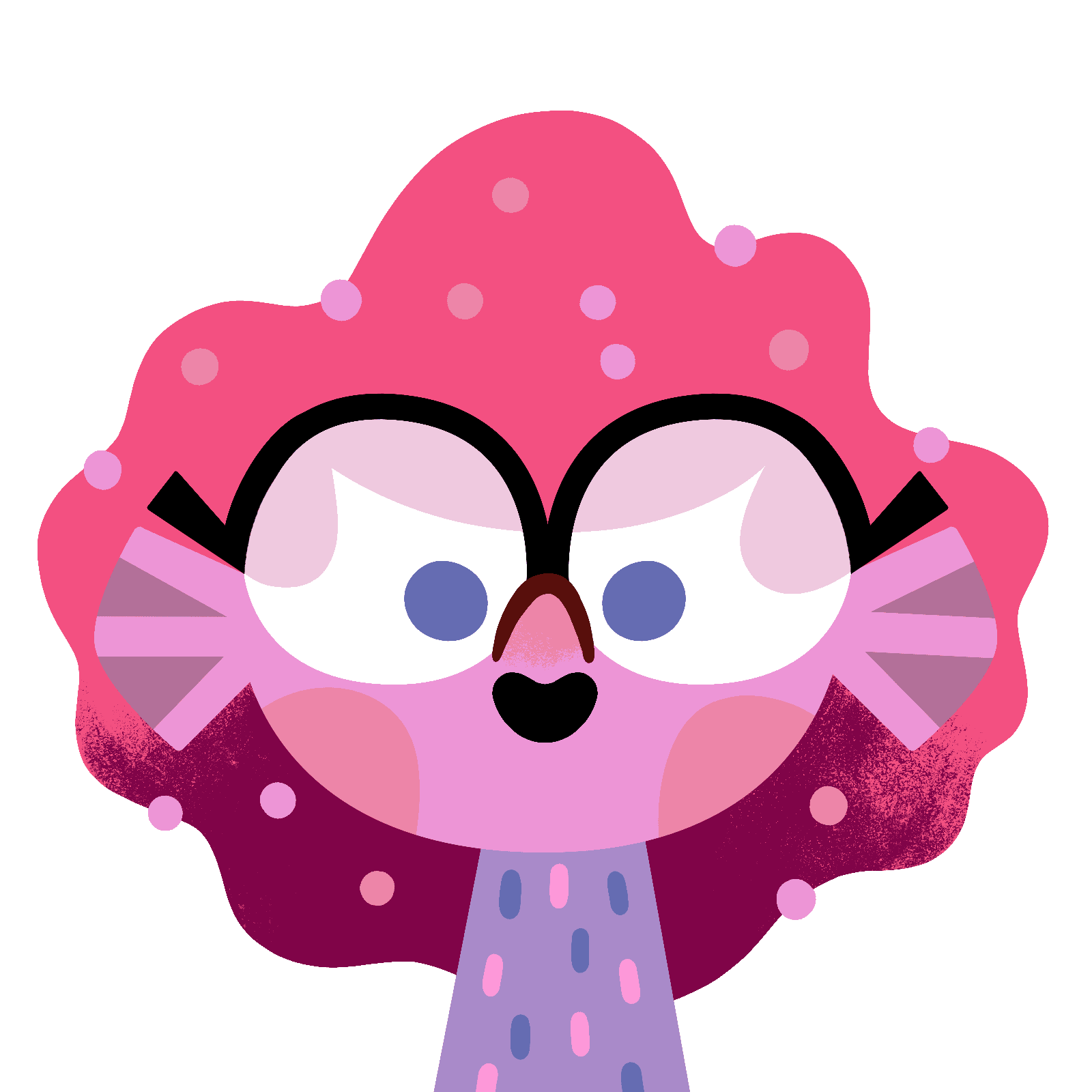 pink merperson with glasses